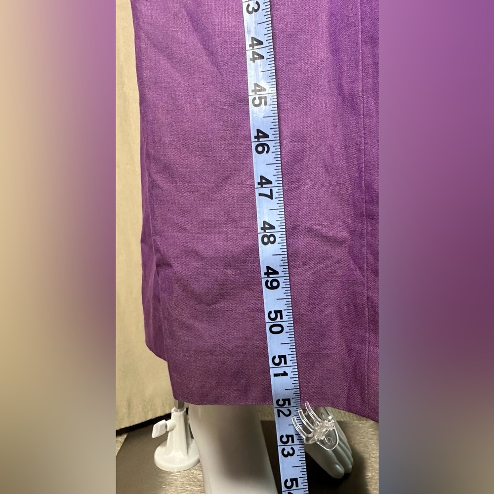 Ann Taylor Sleeveless Purple Linen Long Maxi Dress 12 New with Tags V-neck - Picture 2 of 15